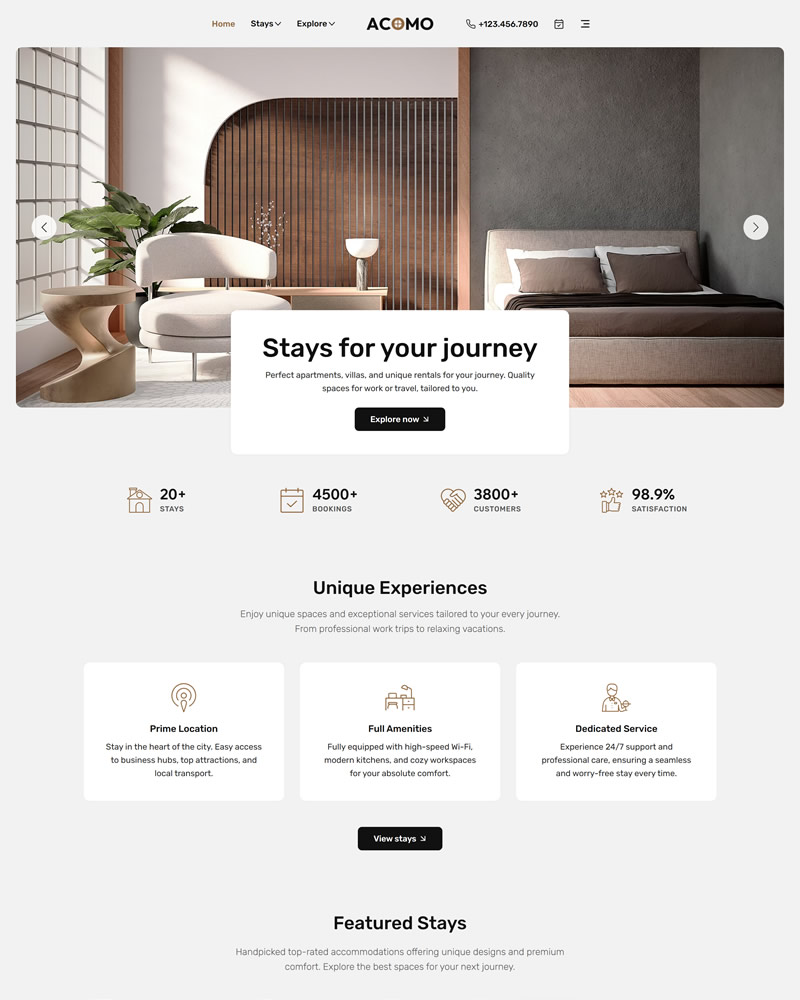 Wix templates for Homestays, Guesthouses, Hostels