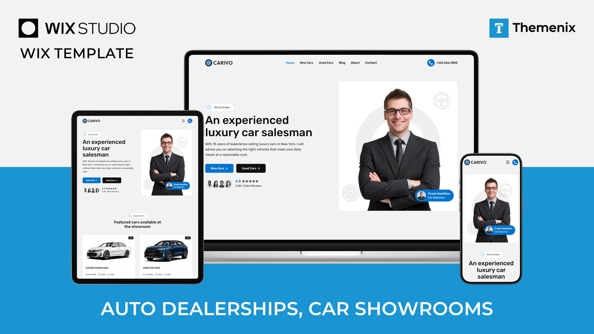 Wix templates for auto dealerships, car showrooms - Carivo - Themenix
