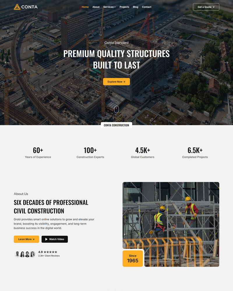 Wix template for Construction and Architectural Design