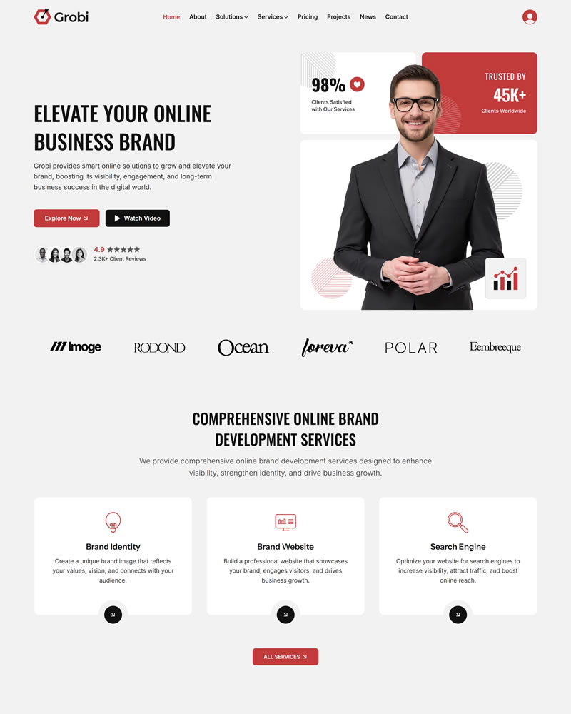 Wix templates for business services and SAAS