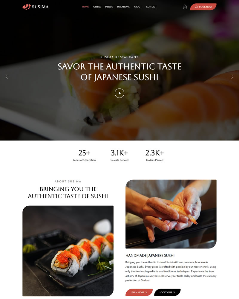 Wix Studio Template for Sushi Restaurant and Fast Food Shops